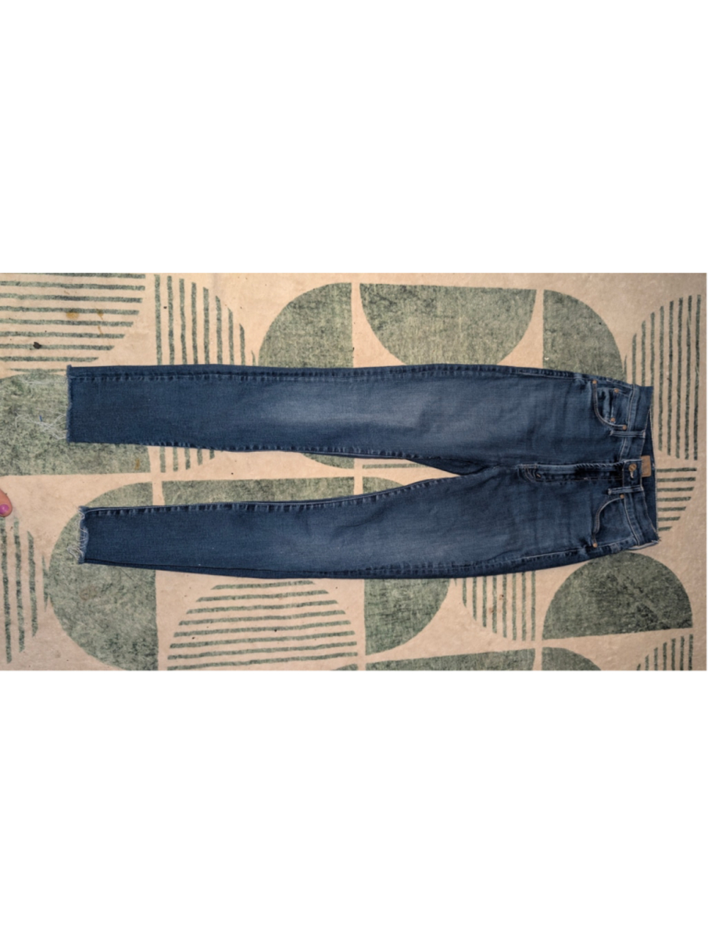 Women's Mother Skinny Jeans Size 24 Blue Raw Hem